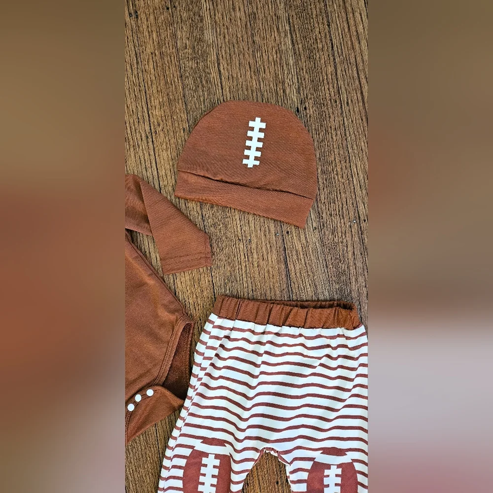Infant 3pc Football Set 🏈Onesie + Pants + Cap = instant game day cuteness
